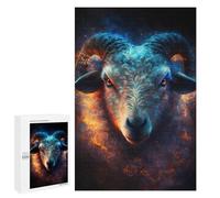 1000 PCS Puzzle Electric Ram with Glowing Horns Puzzle pour Adolescents Course De Vitesse Manuelle Liste De Souhaits avec Le Père Noël Jouets Jeux Éducatifs 1000 PCS