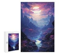 1000 PCS Puzzle Enchanted Valley Moonlit Journey Puzzle pour Adolescents Course De Vitesse Manuelle Liste De Souhaits avec Le Père Noël Jouets Jeux Éducatifs 1000 PCS