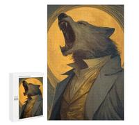 1000 PCS Puzzle Full Moon Wolf Howling Art Print Puzzle pour Adolescents Course De Vitesse Manuelle Liste De Souhaits avec Le Père Noël Jouets Jeux Éducatifs 1000 PCS