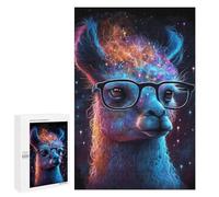 1000 PCS Puzzle Galactic Llama Glasses Art Print Puzzle pour Adolescents Course De Vitesse Manuelle Liste De Souhaits avec Le Père Noël Jouets Jeux Éducatifs 1000 PCS