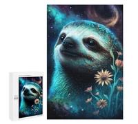 1000 PCS Puzzle Galactic Sloth with Flowers Puzzle pour Adolescents Course De Vitesse Manuelle Liste De Souhaits avec Le Père Noël Jouets Jeux Éducatifs 1000 PCS