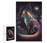 1000 PCS Puzzle Magical Fox in Starry Night -2 Puzzles pour Adultes : des Cadeaux Amusants pour Toute La Famille, Parents Et Enfants 1000 PCS