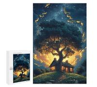 1000 PCS Puzzle Magical Tree House Under Stars Puzzle pour Adolescents Course De Vitesse Manuelle Liste De Souhaits avec Le Père Noël Jouets Jeux Éducatifs 1000 PCS