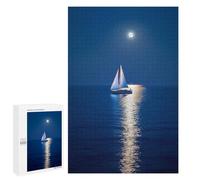 1000 PCS Puzzle Moonlit Sailboat Journey Puzzle pour Adolescents Course De Vitesse Manuelle Liste De Souhaits avec Le Père Noël Jouets Jeux Éducatifs 1000 PCS