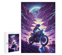 1000 PCS Puzzle Motorcycle Ride Through Stormy Skies Puzzle pour Adolescents Course De Vitesse Manuelle Liste De Souhaits avec Le Père Noël Jouets Jeux Éducatifs 1000 PCS