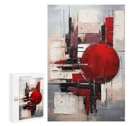 1000 PCS Puzzle Pour Adolescents Abstract Red Sphere - Black, White & Crimson Geometry Puzzle Adulte, Jouet, Décoration Murale, Course De Vitesse Manuelle, Cadeaux Uniques Pour Anniversaire Et Noël 10