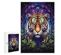 1000 PCS Puzzle pour Adolescents Amazing Tiger Absract Flor Puzzle Adulte, Jouet, Décoration Murale, Course De Vitesse Manuelle, Cadeaux Uniques pour Anniversaire Et Noël 1000 PCS