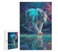 1000 PCS Puzzle pour Adolescents Amazon Jungle White Tiger Puzzles pour Adultes - Défi Difficile - Activités Amusantes À La Maison pour Les Jeux 1000 PCS