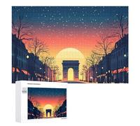 1000 PCS Puzzle pour Adolescents Arc De Triomphe at Sunset Puzzles pour Adultes - Jeu Familial - Une Œuvre d'art - Cadeaux Uniques pour Un Anniversaire Ou Noël 1000 PCS