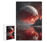 1000 PCS Puzzle pour Adolescents Blood Moon Over Alien Cityscape Puzzles pour Adultes - Défi Difficile - Activités Amusantes À La Maison pour Les Jeux 1000 PCS
