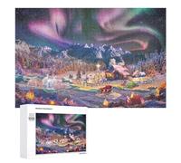 1000 PCS Puzzle pour Adolescents Christmas Night in The Mountains Puzzles pour Adolescents, Jouets Anti-Stress, Passe-Temps, Défi Éducatif