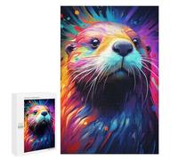 1000 PCS Puzzle pour Adolescents Colorful Otter Art Print Puzzles pour Adultes : Analyse Et Logique. Chaque Pièce Est Unique - Casse-têtes pour Toute La Famille 1000 PCS