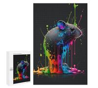 1000 PCS Puzzle pour Adolescents Colorful Paint Dripping Rat Art Puzzles pour Adultes : Analyse Et Logique. Chaque Pièce Est Unique - Casse-têtes pour Toute La Famille 1000 PCS