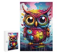 1000 PCS Puzzle pour Adolescents Colorful Painted Owl Art Print Puzzles pour Adultes - Défi Difficile - Activités Amusantes À La Maison pour Les Jeux 1000 PCS