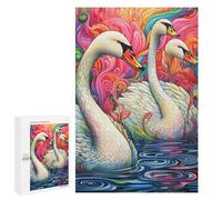 1000 PCS Puzzle pour Adolescents Colorful Swans in Art-1 Puzzles pour Adolescents, Jouets Anti-Stress, Passe-Temps, Défi Éducatif