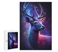 1000 PCS Puzzle pour Adolescents Cosmic Deer Fantasy Artwork Puzzles pour Adultes : Analyse Et Logique. Chaque Pièce Est Unique - Casse-têtes pour Toute La Famille 1000 PCS