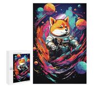 1000 PCS Puzzle pour Adolescents Cosmic Dog Astronaut Art Print-1 Puzzles pour Adultes - Défi Difficile - Activités Amusantes À La Maison pour Les Jeux 1000 PCS