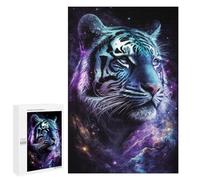 1000 PCS Puzzle pour Adolescents Cosmic Tiger Portrait Artwork Puzzles pour Adultes - Défi Difficile - Activités Amusantes À La Maison pour Les Jeux 1000 PCS