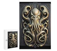 1000 PCS Puzzle pour Adolescents Cthulhu Golden Art Deco Puzzles pour Adultes Jouets Anti-Stress Cadeaux pour Femmes Défi À Compléter 1000 PCS