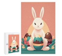 1000 PCS Puzzle pour Adolescents Easter Bunny with Eggs Puzzle pour Adultes - Jeux De Détente - Assemblage De Motifs - Cadeaux Uniques pour Anniversaire Et Noël 1000 PCS