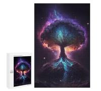 1000 PCS Puzzle pour Adolescents Enchanted Cosmic Tree Art Print Puzzles pour Adultes : Analyse Et Logique. Chaque Pièce Est Unique - Casse-têtes pour Toute La Famille 1000 PCS