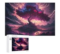 1000 PCS Puzzle pour Adolescents Enchanted Stormscape with Mystical Tree Puzzles pour Adultes Jeu Manuel Assemblage De Motifs Cadeaux Uniques pour Anniversaire Et Noël 1000 PCS