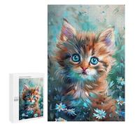 1000 PCS Puzzle pour Adolescents Floral Whiskers Cute Kitten Artwork Puzzles pour Adultes : Analyse Et Logique. Chaque Pièce Est Unique - Casse-têtes pour Toute La Famille 1000 PCS