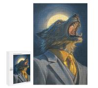 1000 PCS Puzzle pour Adolescents Full Moon Wolf Howling Puzzles pour Adultes - Défi Difficile - Activités Amusantes À La Maison pour Les Jeux 1000 PCS