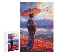 1000 PCS Puzzle pour Adolescents Geisha Looking at Fuji Puzzles pour Adultes Jeu Manuel Assemblage De Motifs Cadeaux Uniques pour Anniversaire Et Noël 1000 PCS