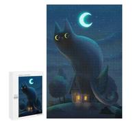 1000 PCS Puzzle pour Adolescents Giant Night Cat Puzzles pour Adultes Jeu Manuel Assemblage De Motifs Cadeaux Uniques pour Anniversaire Et Noël 1000 PCS