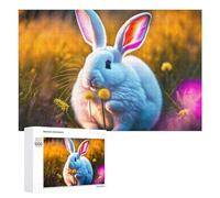 1000 PCS Puzzle pour Adolescents Glowing Bunny in Field Puzzles pour Adolescents, Jouets Anti-Stress, Passe-Temps, Défi Éducatif