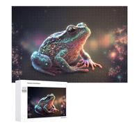 1000 PCS Puzzle pour Adolescents Glowing Cosmic Frog-2 Puzzles pour Adolescents, Jouets Anti-Stress, Passe-Temps, Défi Éducatif