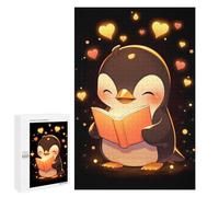 1000 PCS Puzzle pour Adolescents Gold Penguin Book Reader Puzzles pour Adolescents, Jeux Familiaux, Analyse Et Logique, Défi Éducatif 1000 PCS