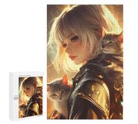 1000 PCS Puzzle pour Adolescents Golden Armor with Cats Puzzles pour Adultes - Défi Difficile - Activités Amusantes À La Maison pour Les Jeux 1000 PCS