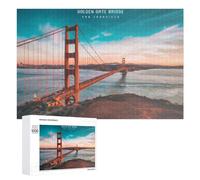 1000 PCS Puzzle pour Adolescents Golden Gate Bridge, San Francisco Puzzles pour Adolescents, Jouets Anti-Stress, Passe-Temps, Défi Éducatif