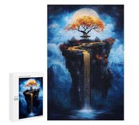 1000 PCS Puzzle pour Adolescents Golden Waterfall Fantasy Puzzle Adulte, Jouet, Décoration Murale, Course De Vitesse Manuelle, Cadeaux Uniques pour Anniversaire Et Noël 1000 PCS