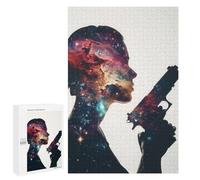 1000 PCS Puzzle pour Adolescents Gun Galaxy Silhouette Puzzles pour Adultes Jeu Manuel Assemblage De Motifs Cadeaux Uniques pour Anniversaire Et Noël 1000 PCS