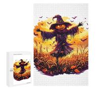1000 PCS Puzzle pour Adolescents Halloween Scarecrow with Pumpkin Head Puzzle Adulte, Jouet, Décoration Murale, Course De Vitesse Manuelle, Cadeaux Uniques pour Anniversaire Et Noël 1000 PCS
