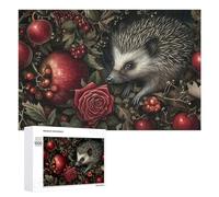 1000 PCS Puzzle pour Adolescents Hedgehog in Autumn Foliage Puzzles pour Adolescents, Jouets Anti-Stress, Passe-Temps, Défi Éducatif