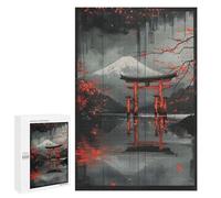 1000 PCS Puzzle pour Adolescents Japanese Ink Red BW Puzzle pour Adultes Jouets Anti-Stress Analyse Et Logique Interaction Parent-Enfant 1000 PCS