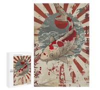 1000 PCS Puzzle pour Adolescents Japanese Rising Sun Koi Jeu De Puzzle pour Adultes, Casse-tête, Cadeau d'anniversaire, Défi Éducatif 1000 PCS