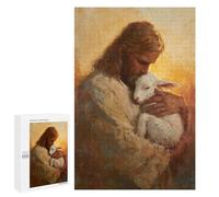 1000 PCS Puzzle pour Adolescents Jesus Holding Lamb Painting-3 Puzzles pour Adultes : Analyse Et Logique. Chaque Pièce Est Unique - Casse-têtes pour Toute La Famille 1000 PCS