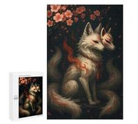 1000 PCS Puzzle pour Adolescents Kitsune with Mask and Cherry Blossoms Puzzle pour Adultes - Jeux De Détente - Assemblage De Motifs - Cadeaux Uniques pour Anniversaire Et Noël 1000 PCS