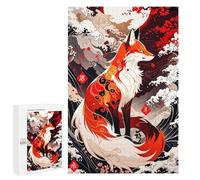 1000 PCS Puzzle pour Adolescents Kitsune with Red Moon Puzzle pour Adultes - Jeux De Détente - Assemblage De Motifs - Cadeaux Uniques pour Anniversaire Et Noël 1000 PCS