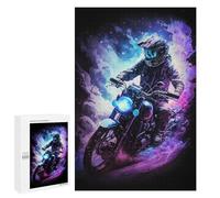 1000 PCS Puzzle pour Adolescents Motorcycle Rider in Neon Lights -1 Puzzles pour Adultes : Analyse Et Logique. Chaque Pièce Est Unique - Casse-têtes pour Toute La Famille 1000 PCS