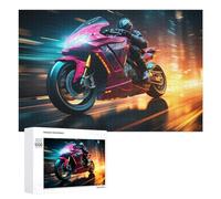 1000 PCS Puzzle pour Adolescents Neon Motorcycle Speed -1 Puzzles pour Adultes Jeu Manuel Assemblage De Motifs Cadeaux Uniques pour Anniversaire Et Noël 1000 PCS
