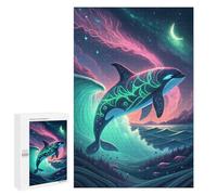 1000 PCS Puzzle pour Adolescents Neon Orca in A Fantasy Landscape Puzzle pour Adultes - Jeux De Détente - Assemblage De Motifs - Cadeaux Uniques pour Anniversaire Et Noël 1000 PCS