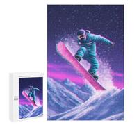 1000 PCS Puzzle pour Adolescents Neon Snowboarder in Action Puzzles pour Adultes - Défi Difficile - Activités Amusantes À La Maison pour Les Jeux 1000 PCS