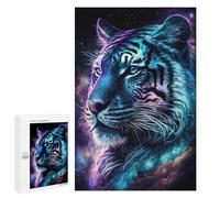 1000 PCS Puzzle pour Adolescents Neon Tiger Galaxy Art Print Puzzles pour Adultes - Défi Difficile - Activités Amusantes À La Maison pour Les Jeux 1000 PCS