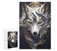 1000 PCS Puzzle pour Adolescents Ornate Wolf Head Portrait Puzzle pour Adultes : Jeu De Réflexion Et De Rapidité, Défi À Relever 1000 PCS